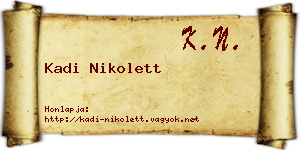 Kadi Nikolett névjegykártya